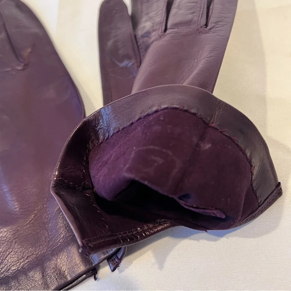 Madova Firenze Italy Leather Gloves Women’s Size 7 Plum Purple Made in Italy NEW